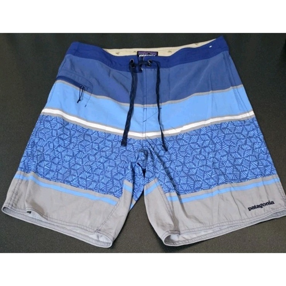Patagonia Swim Trunks Water Beach Board Shorts Mens 32 Nylon Blue Pool